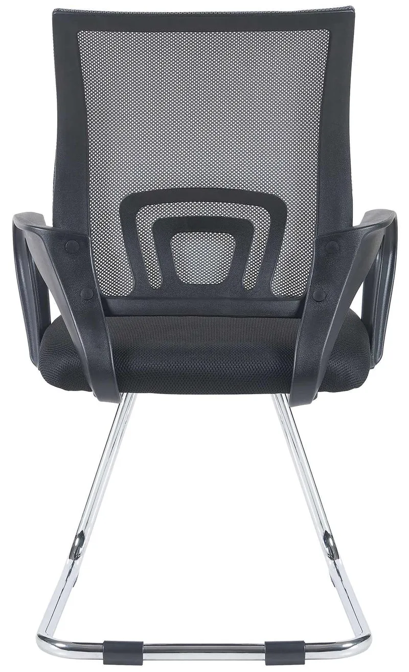 Lot de 2 chaises visiteurs dossiers ergonomiques incurvés en tissu gris cadre en métal chromé 10_0006240