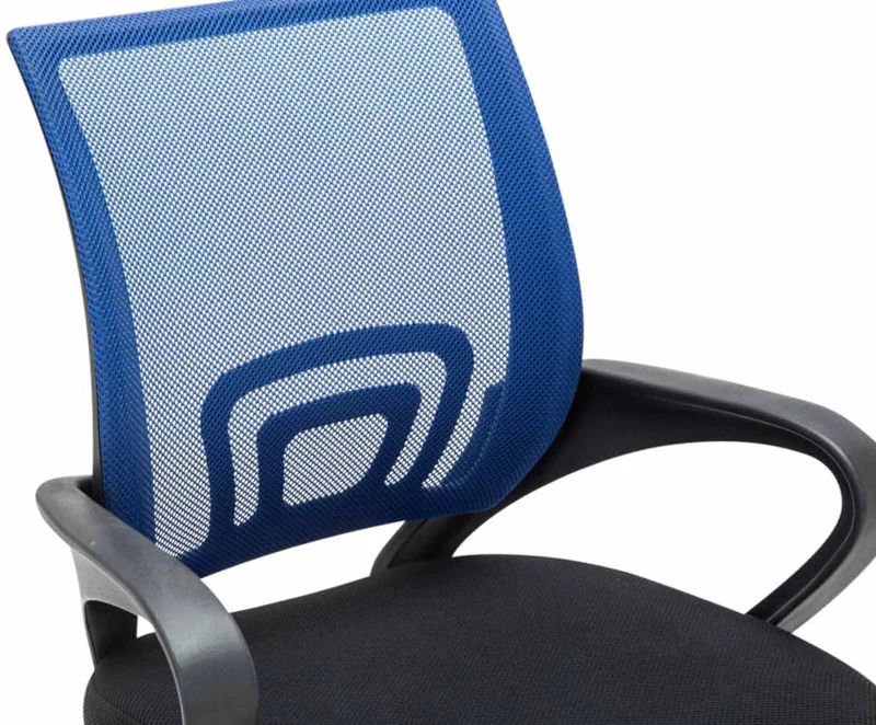 Lot de 2 chaises visiteurs dossiers ergonomiques incurvés en tissu bleu cadre en métal chromé 10_0006192