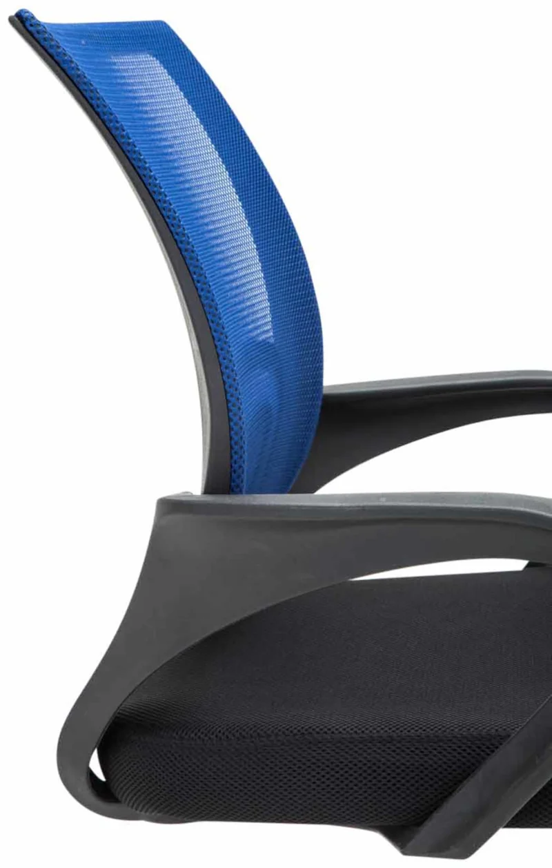 Lot de 2 chaises visiteurs dossiers ergonomiques incurvés en tissu bleu cadre en métal chromé 10_0006192