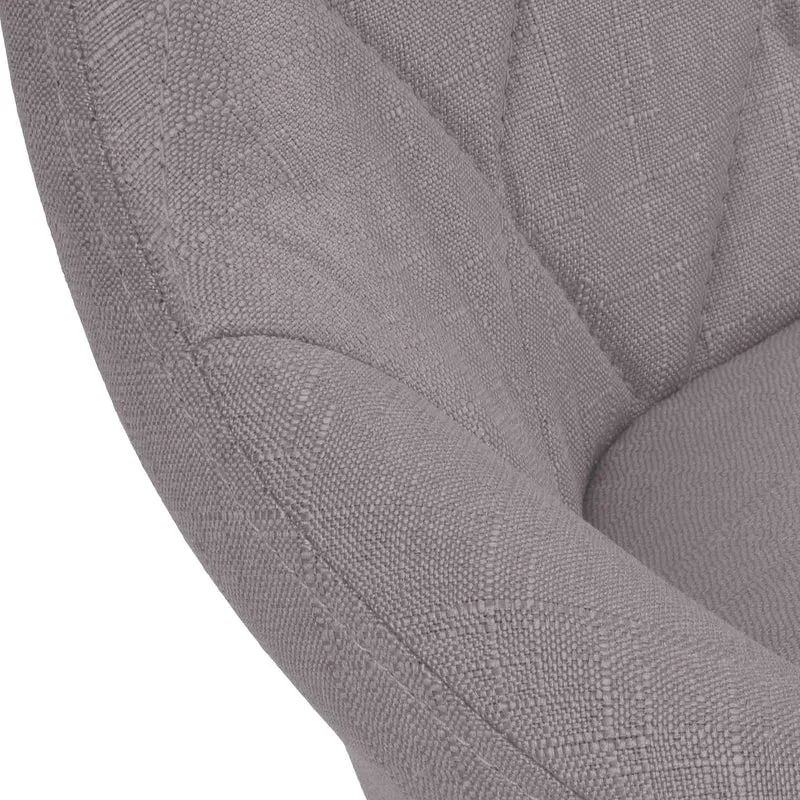 Tabouret de bar x1 pivotant hauteur réglable en tissu gris surpiqûres décoratives cadre en métal blanc 10_0005833