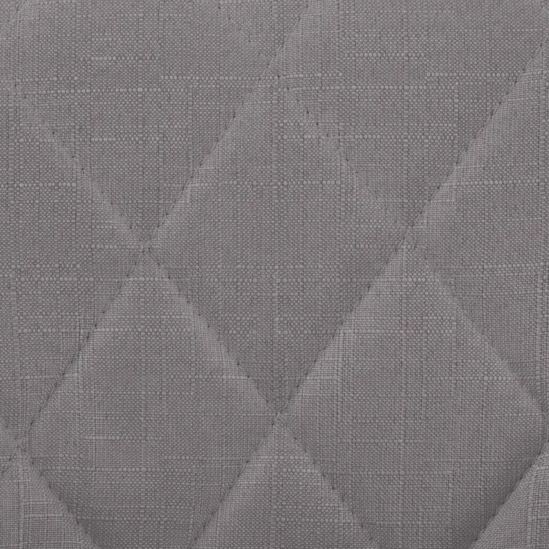 Tabouret de bar x1 pivotant hauteur réglable en tissu gris surpiqûres décoratives cadre en métal blanc 10_0005833