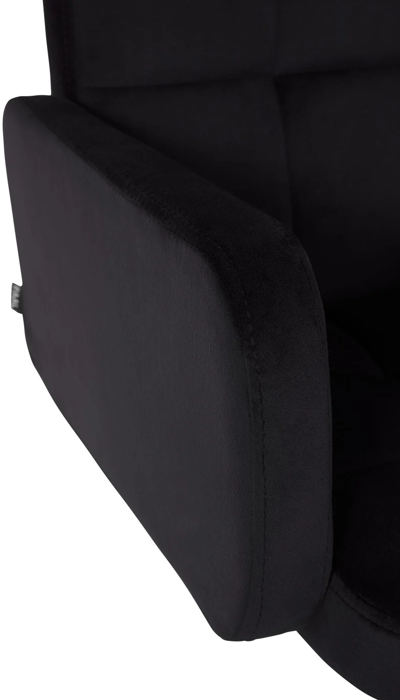 Tabouret de bar x1 avec accoudoirs et repose-pieds en velours couleur noir cadre en métal blanc 10_0006524