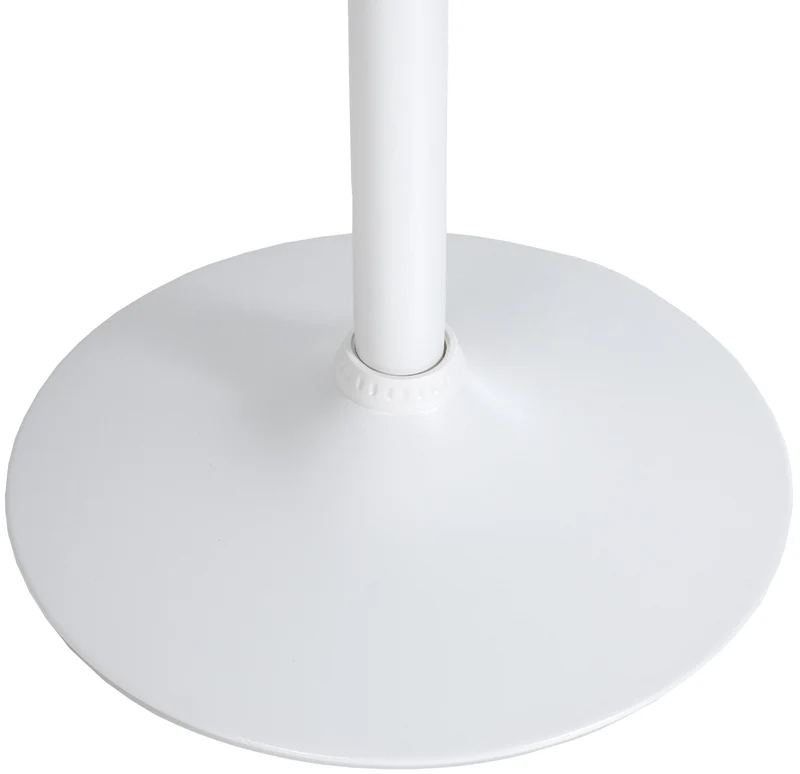 Table haute de bar bistrot plateau forme diamètre 60 cm rond en bois blanc et métal chromé blanc 10_0006339