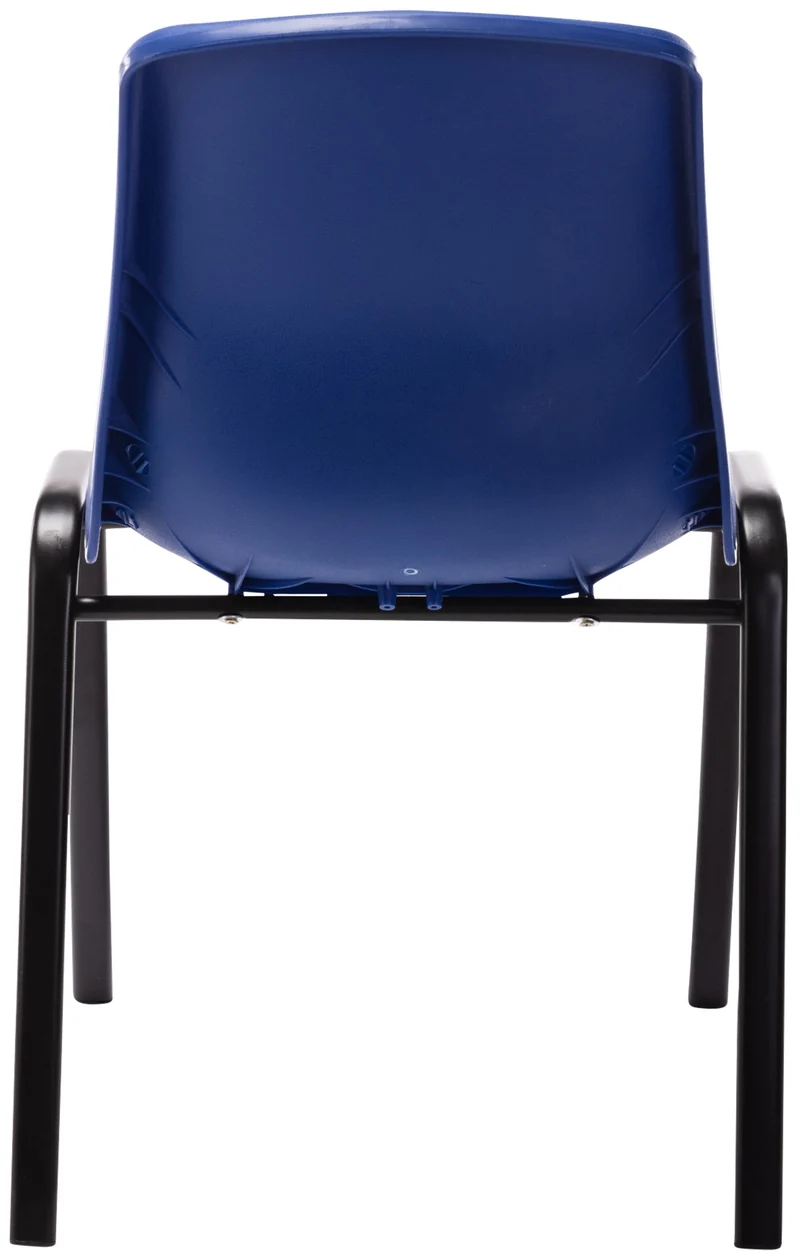Chaise visiteur empilable salle d'attente en plastique bleu et métal 10_0003731