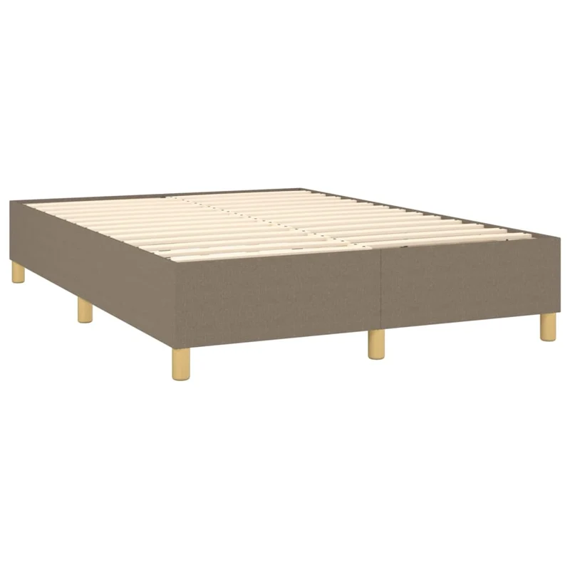 Sommier à lattes sur pieds cadre de lit 140x200 cm tissu taupe TDL0206934