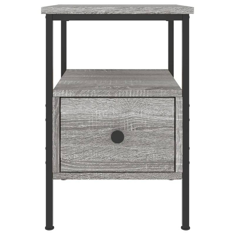 Table de chevet avec tiroir et étagère 34 x 36 x 50 cm bois d'ingénierie gris DEC034589