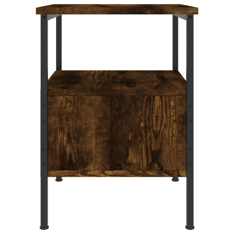Table de chevet avec tiroir et étagère 34 x 36 x 50 cm bois d'ingénierie marron et fer DEC033543