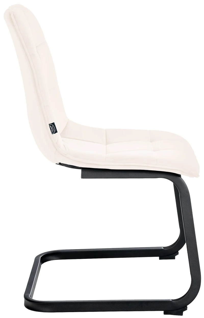 Chaise de salle à manger x1 housse en velours matelassé crème et cadre en métal noir CDS101150