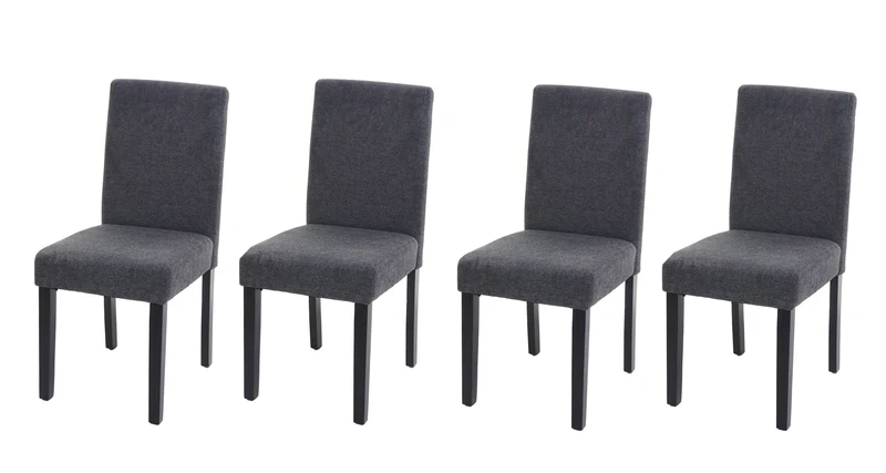 Lot de 4 chaises de salle à manger en tissu gris foncé pieds foncés CDS04563