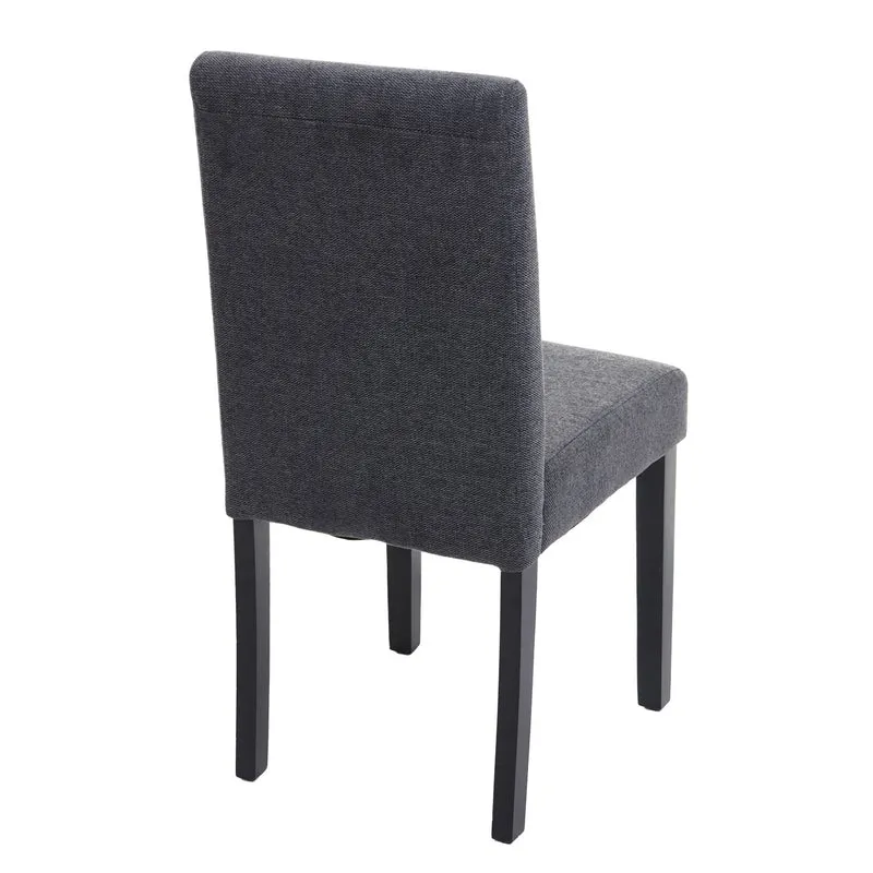 Lot de 4 chaises de salle à manger en tissu gris foncé pieds foncés CDS04563