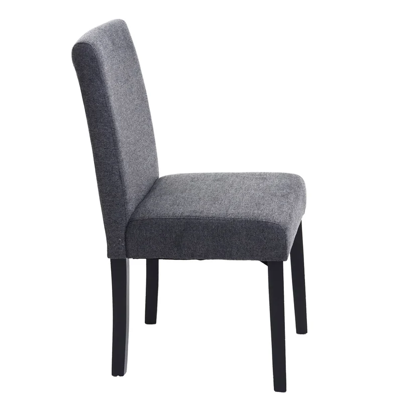 Lot de 4 chaises de salle à manger en tissu gris foncé pieds foncés CDS04563