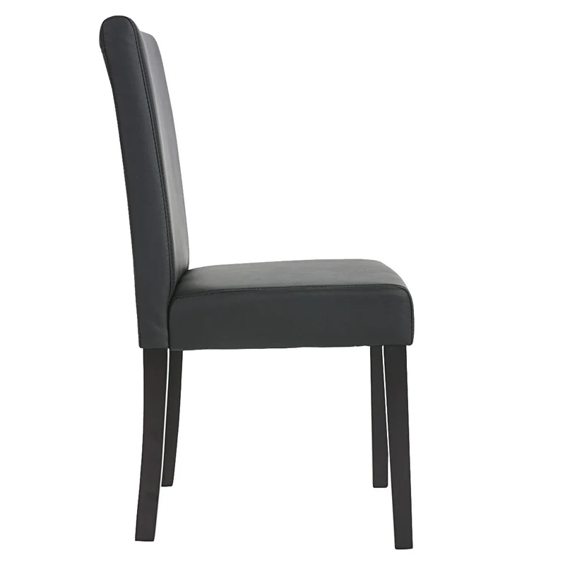 Lot de 4 chaises de salle à manger synthétique noir mat pieds foncés CDS04135