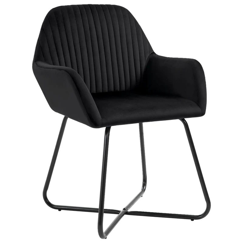 Lot de 6 chaises de salle à manger cuisine design moderne velours noir CDS022740
