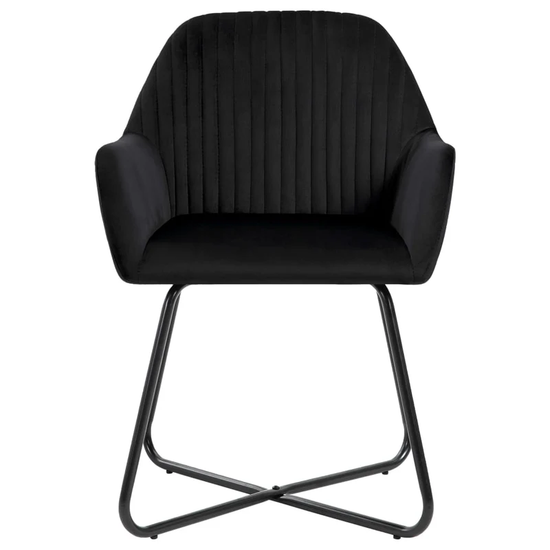 Lot de 6 chaises de salle à manger cuisine design moderne velours noir CDS022740