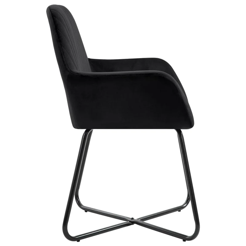 Lot de 6 chaises de salle à manger cuisine design moderne velours noir CDS022740