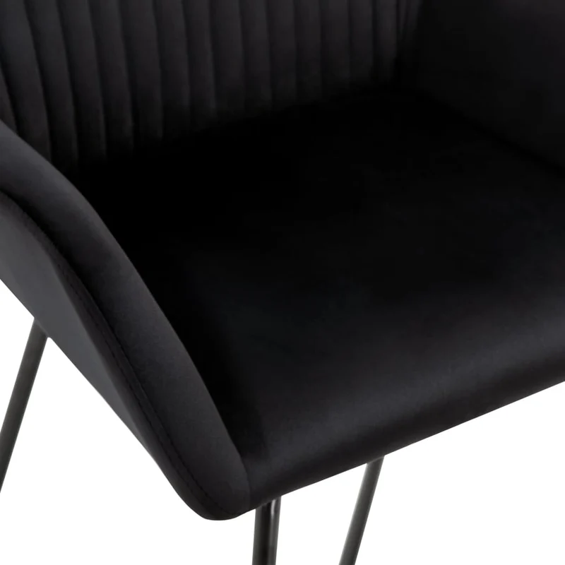 Lot de 6 chaises de salle à manger cuisine design moderne velours noir CDS022740