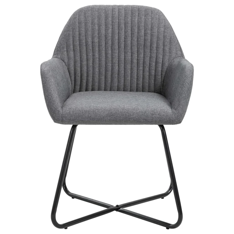 Lot de 6 chaises de salle à manger cuisine design moderne tissu gris foncé CDS022448