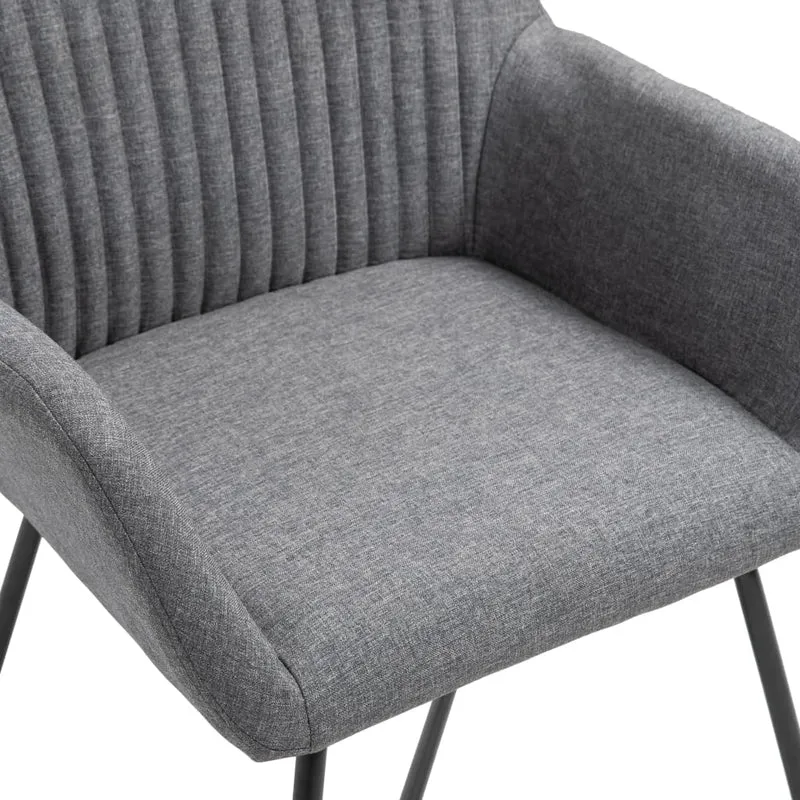 Lot de 6 chaises de salle à manger cuisine design moderne tissu gris foncé CDS022448