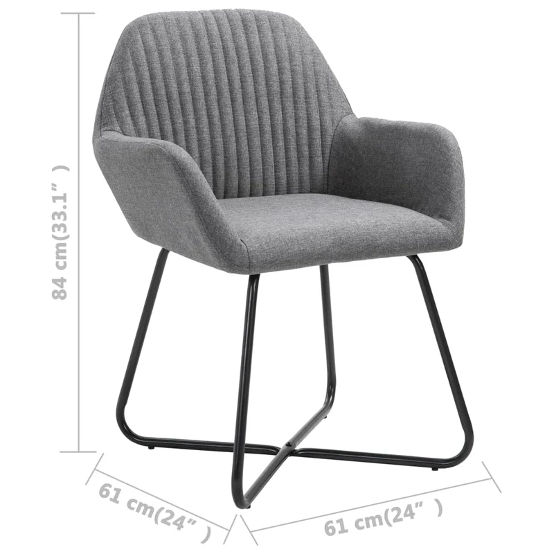 Lot de 6 chaises de salle à manger cuisine design moderne tissu gris foncé CDS022448