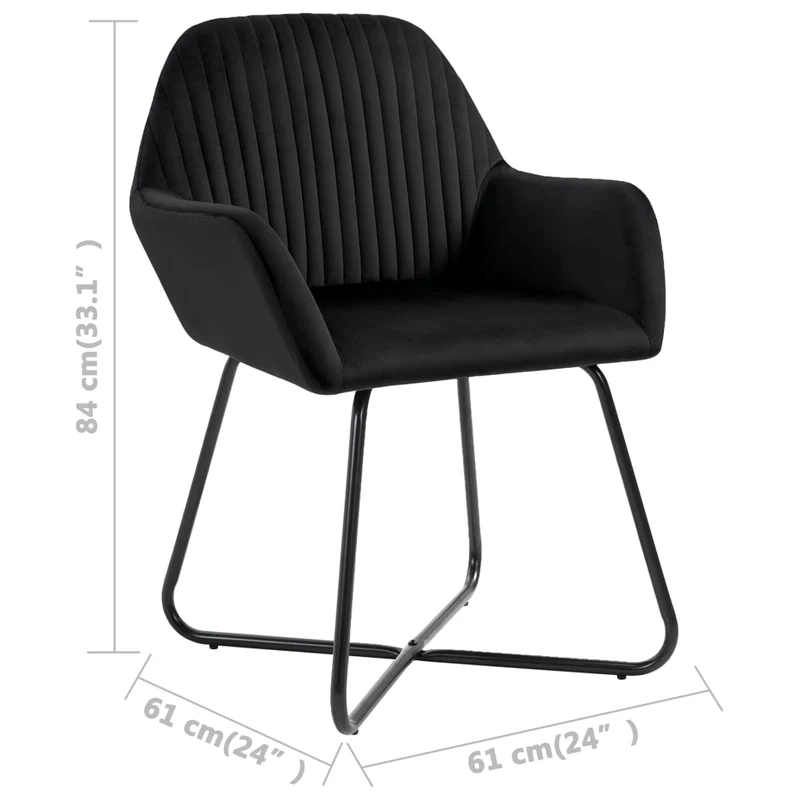 Lot de 4 chaises de salle à manger cuisine en velours noir pieds en acier style moderne CDS021866