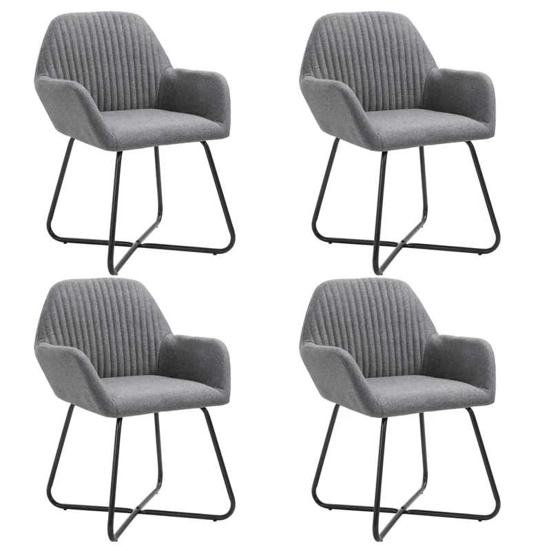 Lot de 4 chaises de salle à manger cuisine design moderne tissu gris foncé CDS021557