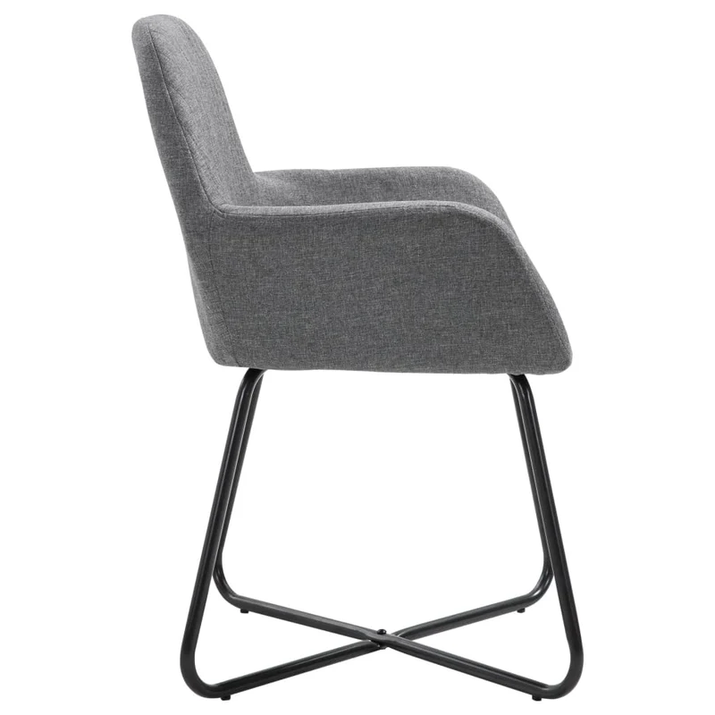 Lot de 4 chaises de salle à manger cuisine design moderne tissu gris foncé CDS021557