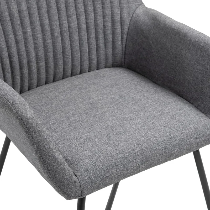 Lot de 4 chaises de salle à manger cuisine design moderne tissu gris foncé CDS021557