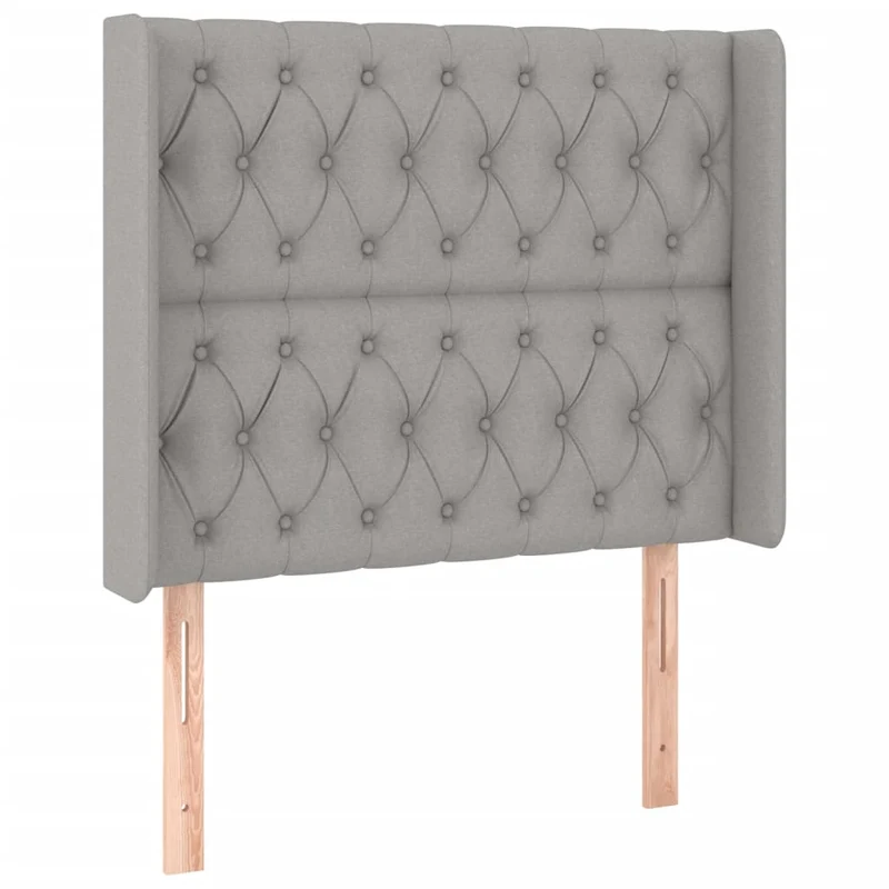 Cadre de lit LED avec sommier tête de lit matelas surmatelas 100x200 cm tissu gris clair TDL0207933