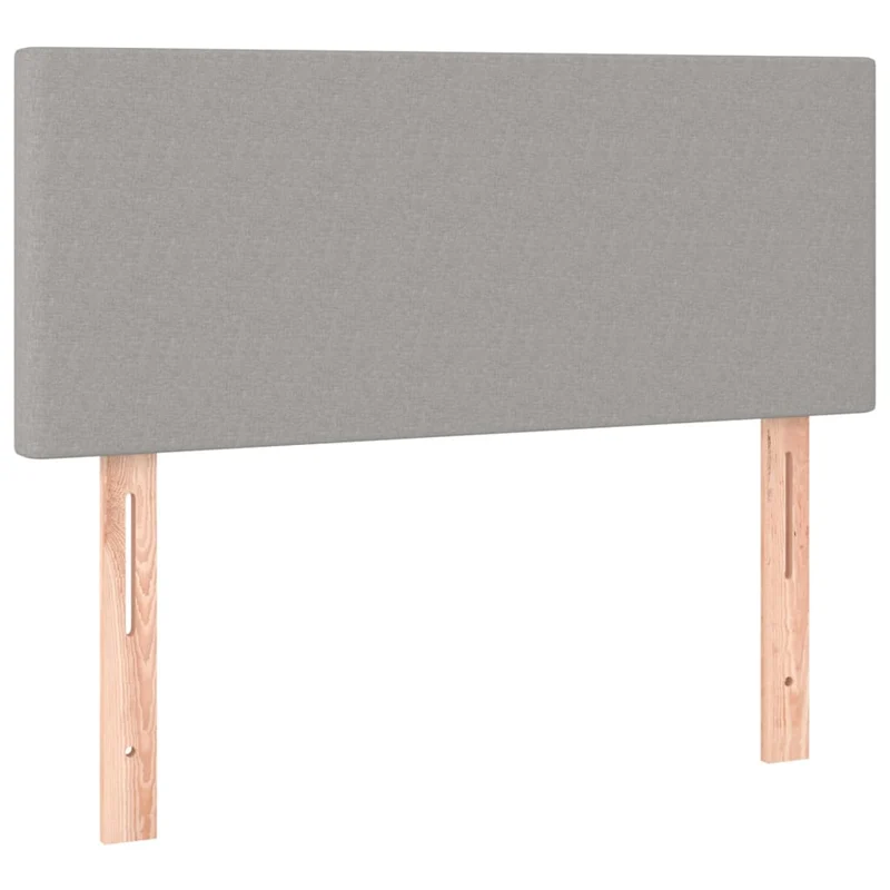 Cadre de lit LED avec sommier tête de lit matelas surmatelas 100x200 cm tissu gris clair TDL0207936