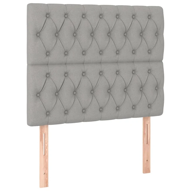 Cadre de lit LED avec sommier tête de lit matelas surmatelas 100x200 cm tissu gris clair TDL0207924