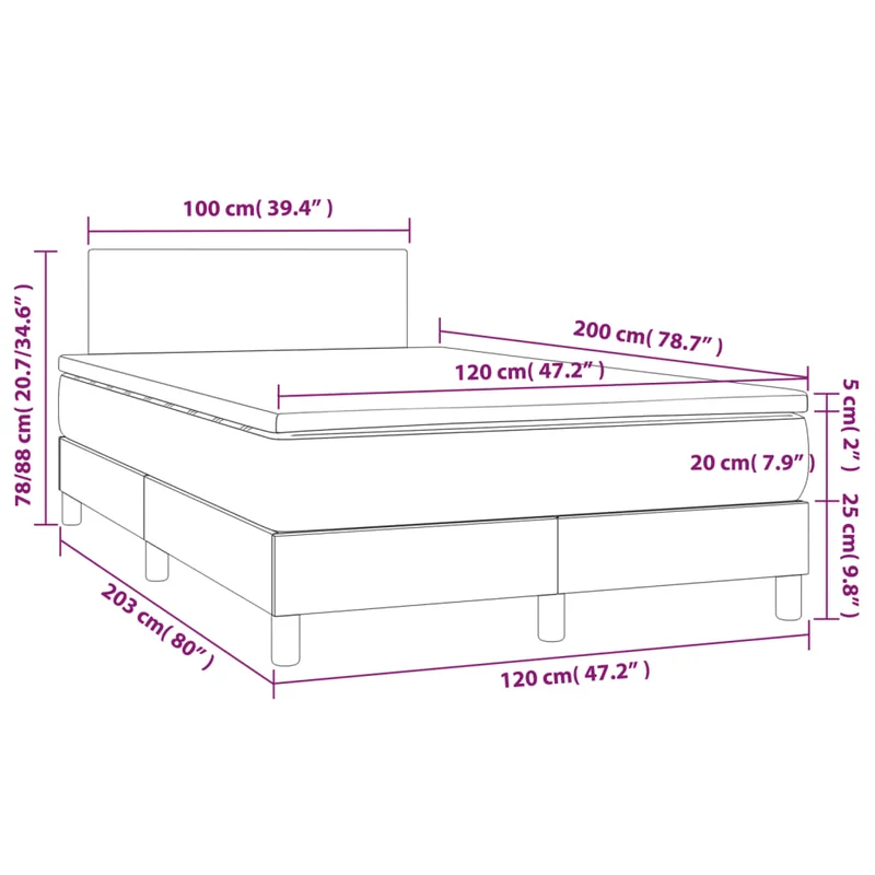 Cadre de lit LED avec sommier tête de lit matelas surmatelas 120x200 cm tissu gris clair TDL0207878