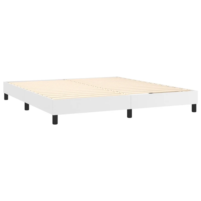 Sommier à lattes sur pieds cadre de lit 180x200 cm synthétique blanc TDL0207360