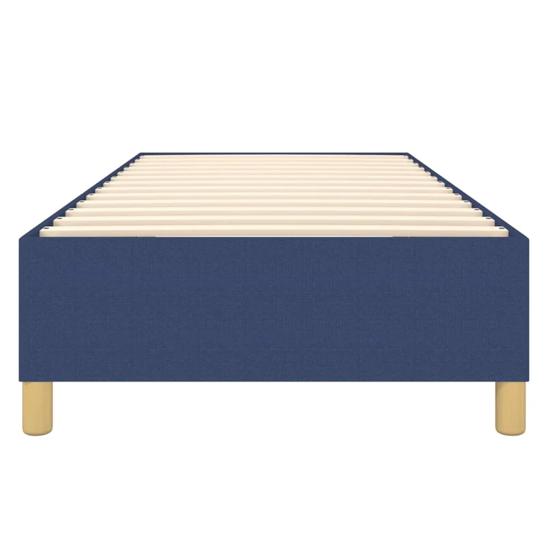 Sommier à lattes sur pieds cadre de lit 90x200 cm tissu bleu TDL0207317