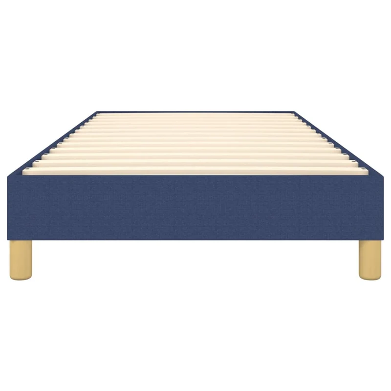 Sommier à lattes sur pieds cadre de lit 90x200 cm tissu bleu TDL0207319