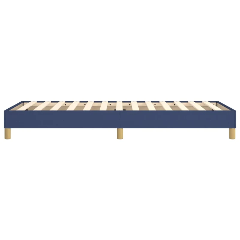 Sommier à lattes sur pieds cadre de lit 90x200 cm tissu bleu TDL0207319