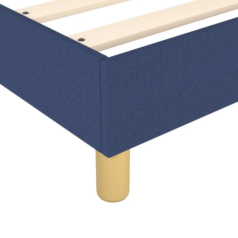 Sommier à lattes sur pieds cadre de lit 90x200 cm tissu bleu TDL0207319