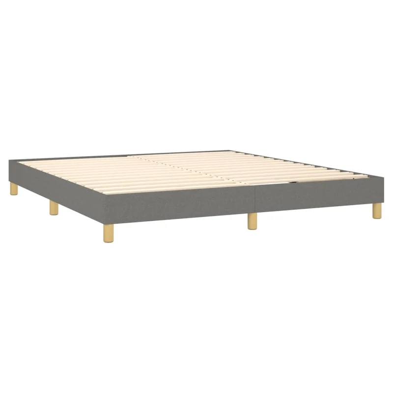 Sommier à lattes sur pieds cadre de lit 160x200 cm tissu gris foncé TDL0207126