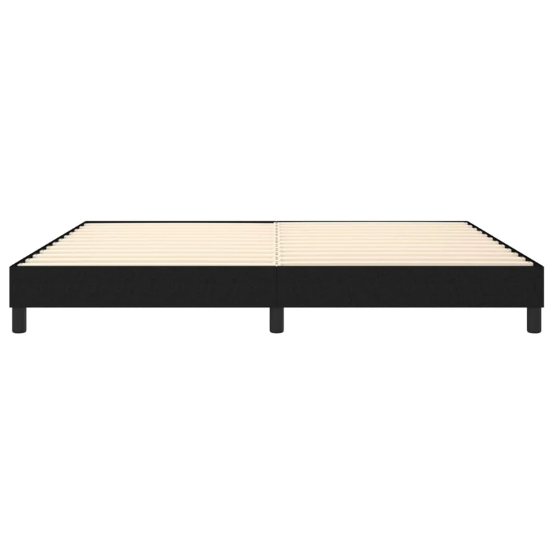 Sommier à lattes sur pieds cadre de lit 200x200 cm tissu noir TDL0206990