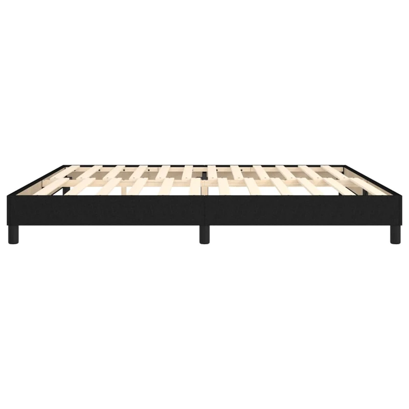 Sommier à lattes sur pieds cadre de lit 200x200 cm tissu noir TDL0206990