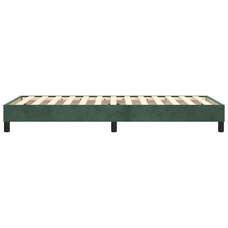 Sommier à lattes sur pieds cadre de lit 80x200 cm tissu velours vert foncé TDL0206877