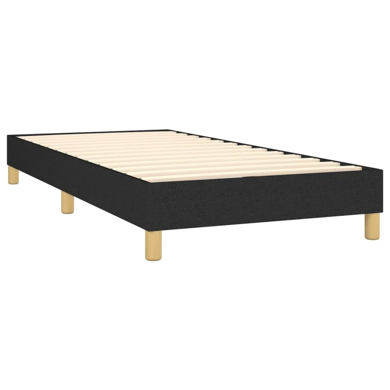 Sommier à lattes sur pieds cadre de lit 90x190 cm tissu noir TDL0206977