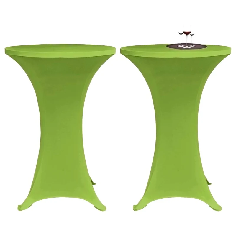 Housse de table extensible 2 pcs Ø 60 cm Verte DEC022380