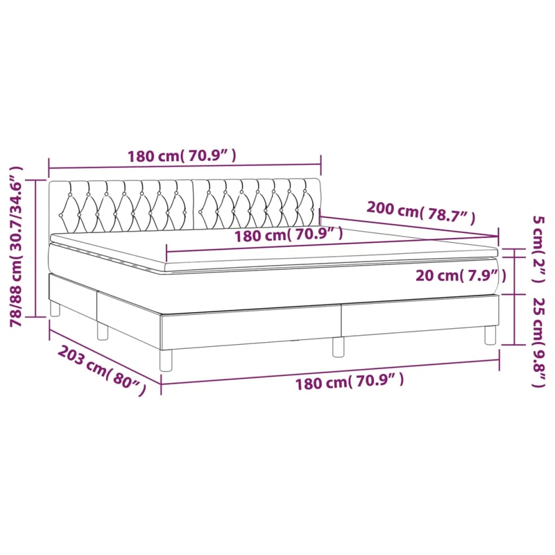 Cadre de lit LED avec sommier tête de lit matelas 180x200 cm tissu gris clair TDL0208511