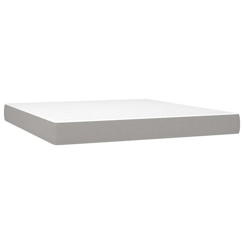 Cadre de lit LED avec sommier tête de lit matelas 180x200 cm tissu gris clair TDL0208505