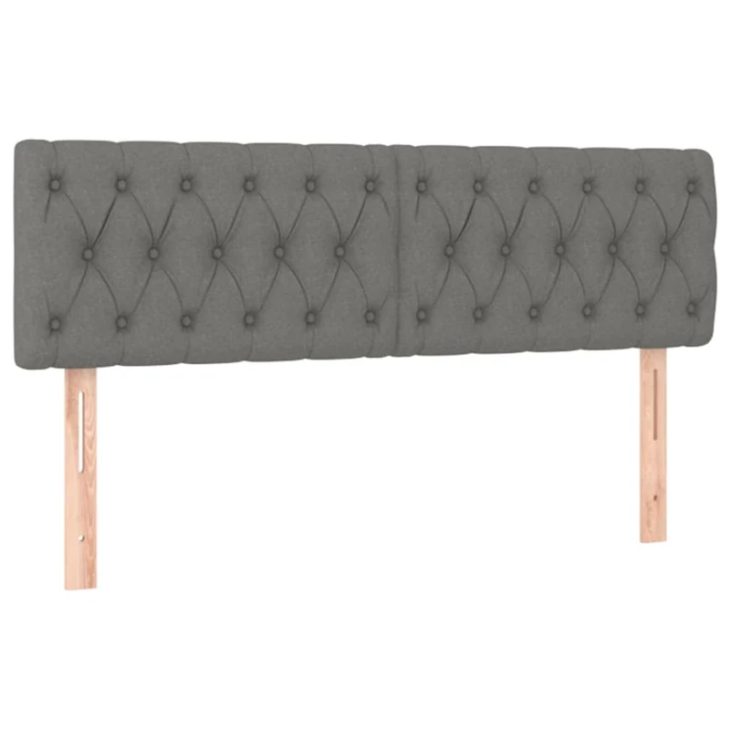 Cadre de lit LED avec sommier tête de lit matelas 160x200 cm tissu gris foncé TDL0208329