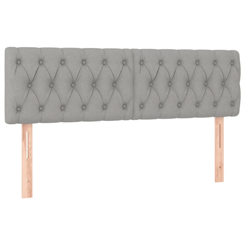 Cadre de lit LED avec sommier tête de lit matelas surmatelas 160x200 cm tissu gris clair TDL0207828