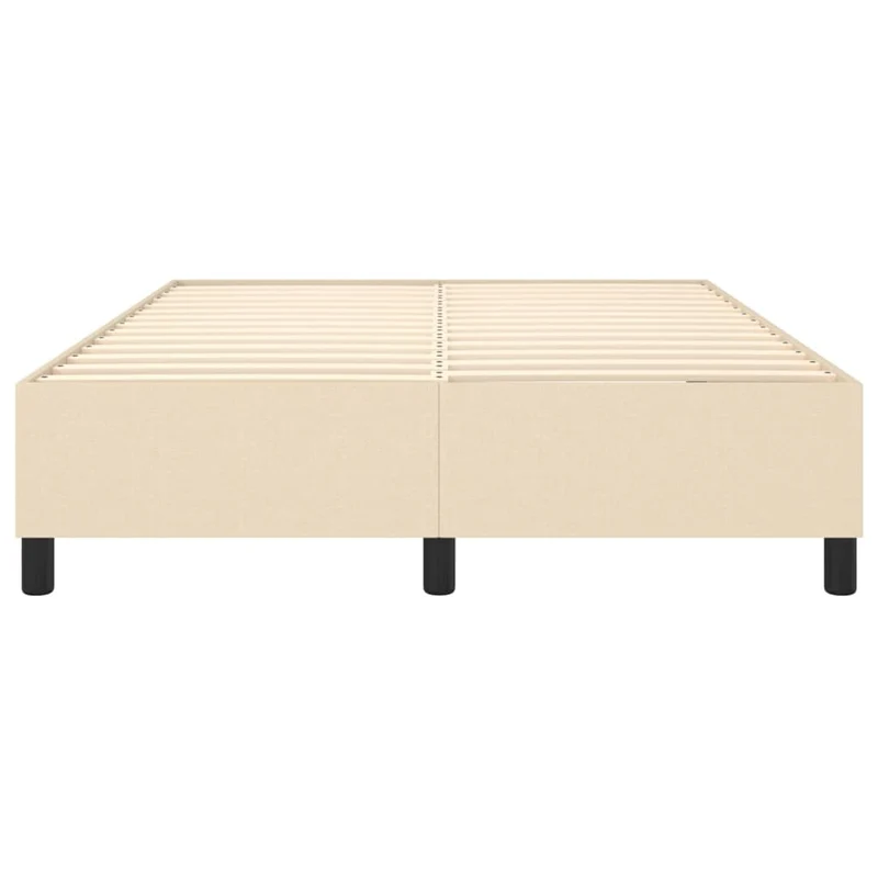 Sommier à lattes sur pieds cadre de lit 140x200 cm tissu crème TDL0207263