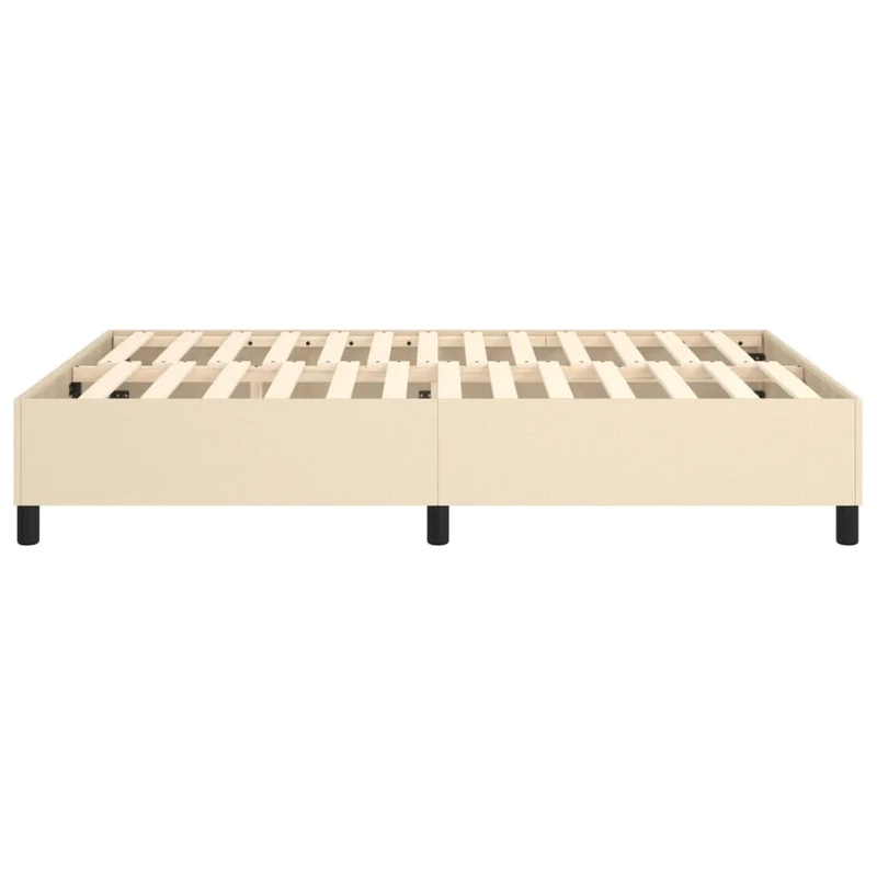 Sommier à lattes sur pieds cadre de lit 140x200 cm tissu crème TDL0207263