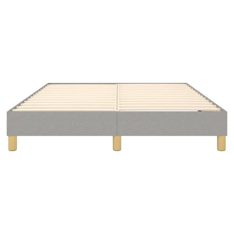 Sommier à lattes sur pieds cadre de lit 140x190 cm tissu gris clair TDL0207197
