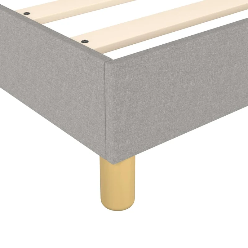Sommier à lattes sur pieds cadre de lit 140x190 cm tissu gris clair TDL0207197